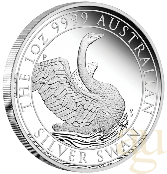 1 Unze Silbermünze Australien Schwan 2020 - polierte Platte