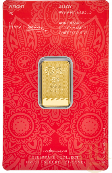 5 Gramm Goldbarren The Royal Mint - Henna