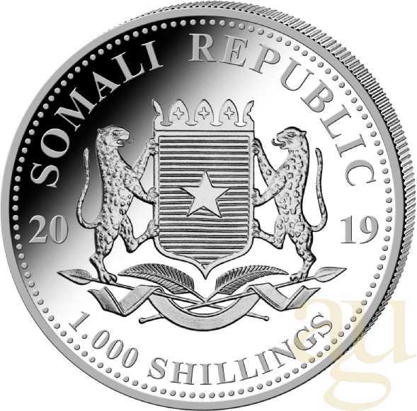 10 Unzen Silbermünze Somalia Elefant 2019