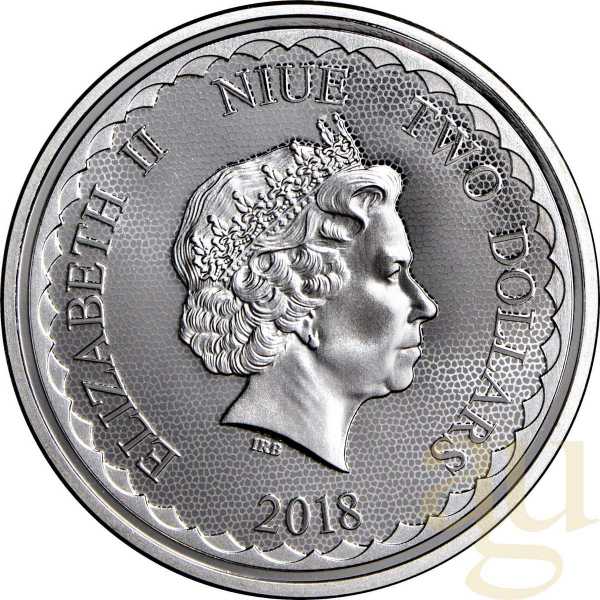 1 Unze Silbermünze Niue Double Dragon 2018