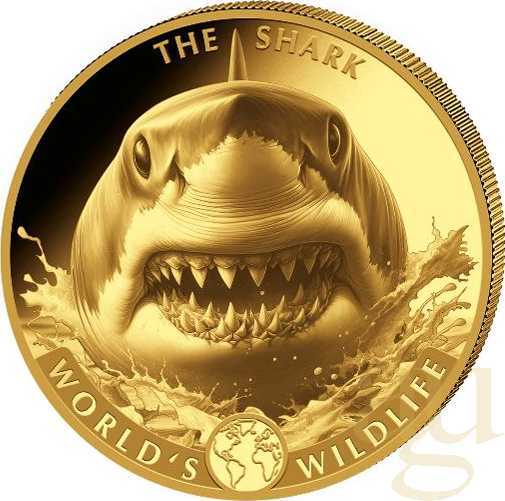 1 Unze Goldmünze Kongo World´s Wildlife - Hai 2026