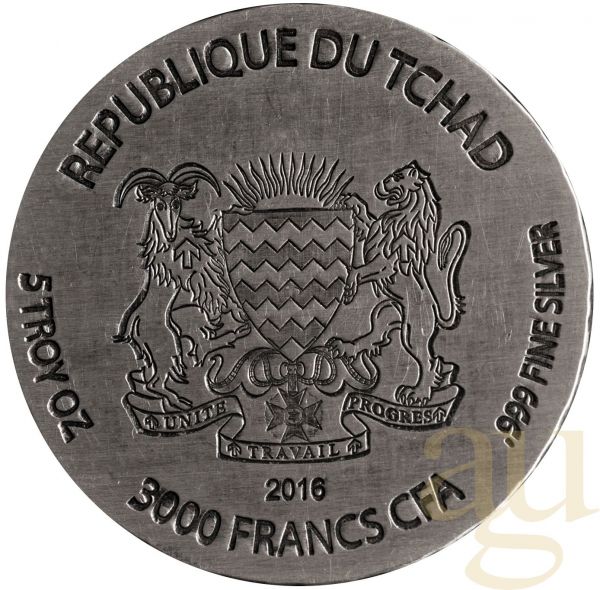 5 Unzen Silbermünze Republic of Tschad King Tut 2016
