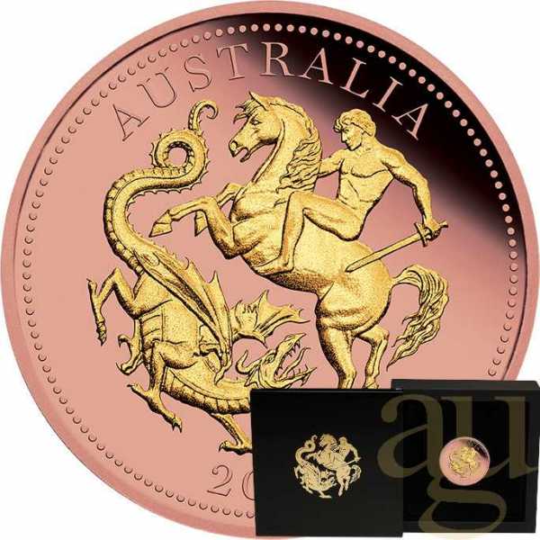 Australien Five Sovereign 2025 - polierte Platte reverse teilvergoldet
