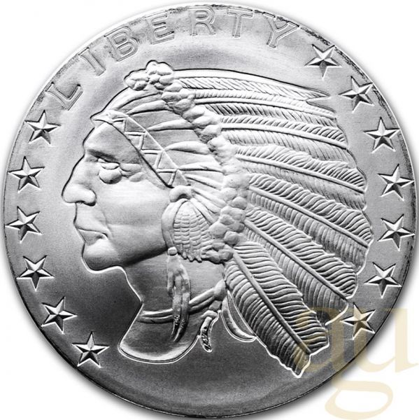 1 Unze Silber Incuse Indianer Round