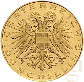 100 Schilling Goldmünze Republik Österreich 1929