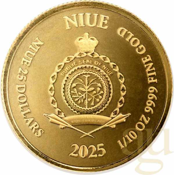 1/10 Unze Goldmünze Niue Lady Justice 2025