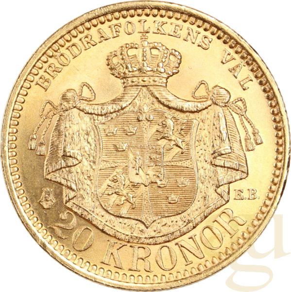 20 Kronen Goldmünze Schweden Oscar II.