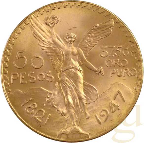 50 Cincuenta Pesos Goldmünze Mexiko Centenario
