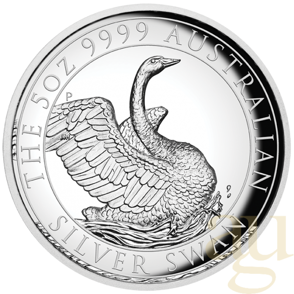 5 Unzen Silbermünze Australien Schwan 2020 - High Relief - polierte Platte