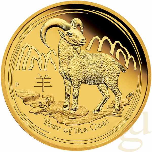 1/4 Unze Goldmünze Australien Lunar II Ziege 2015 - polierte Platte