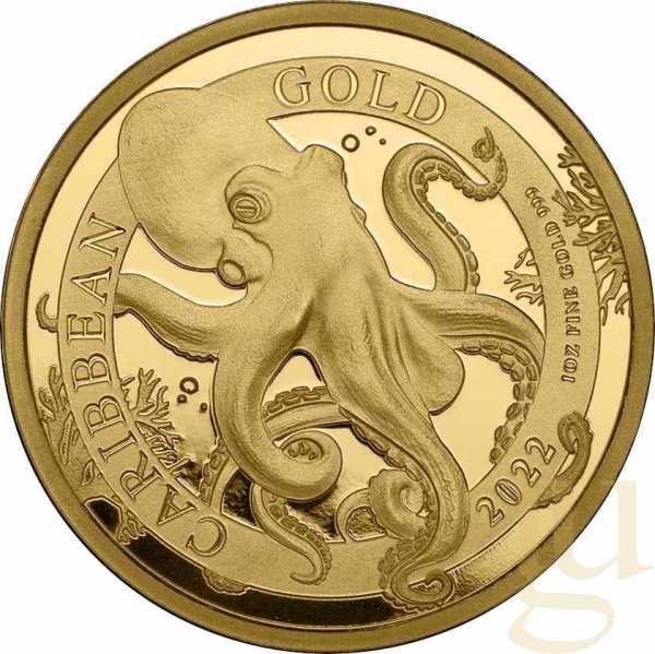 1 Unze Goldmünze Barbados Octopus 2022