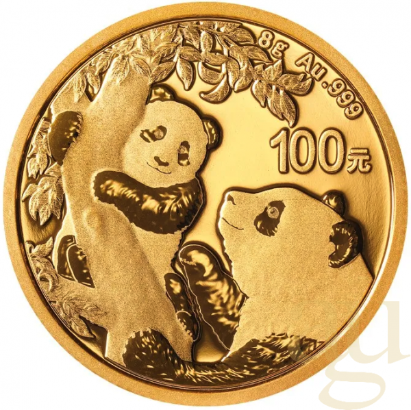 8 Gramm Goldmünze China Panda 2021