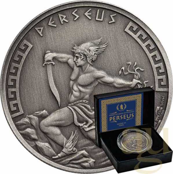 1 Unze Silbermünze Niue Heroes of Greek Mythology - Perseus 2024 - Antik Finish