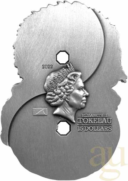 3 Unzen Silbermünze Tokelau Dragon & Tiger 2022 - Antik High Relief