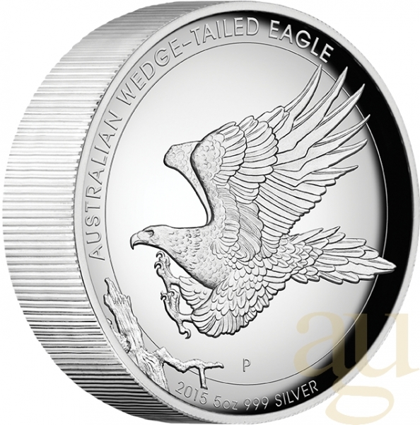 5 Unzen Silbermünze Australien Wedge Tailed Eagle 2015 High Relief - polierte Platte