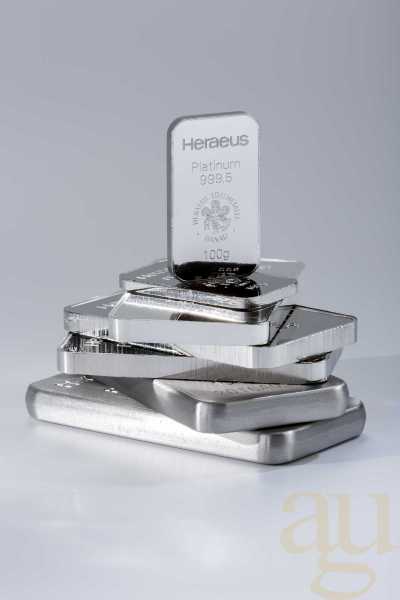 100 Gramm Platinbarren Heraeus