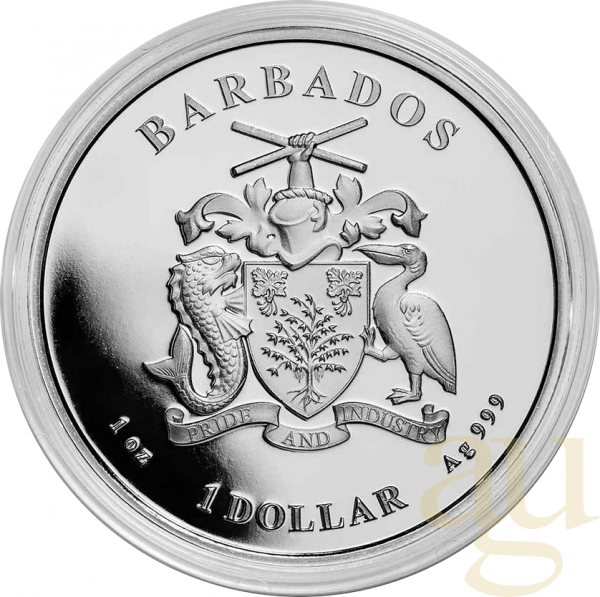 1 Unze Silbermünze Barbados Octopus 2022