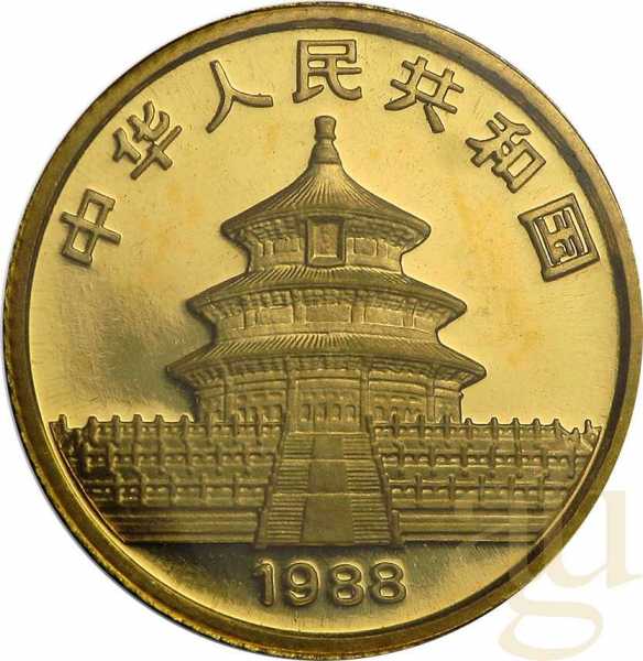 1/10 Unze Goldmünze China Panda 1988