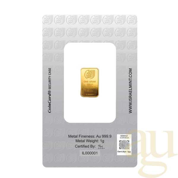 1 Gramm Goldbarren The Holy Land Mint - Dove of Peace