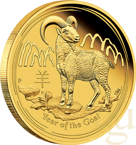1/4 Unze Goldmünze Australien Lunar II Ziege 2015 - polierte Platte