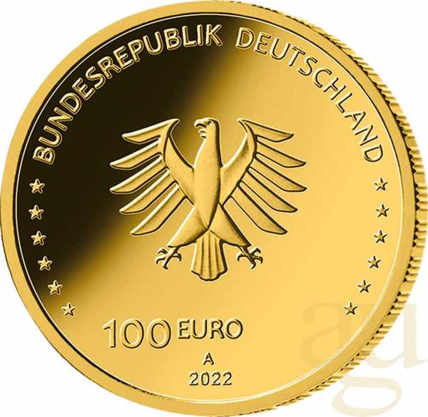 1/2 Unze Goldmünze - Säulen der Demokratie - 100 Euro Freiheit 2022 (F)
