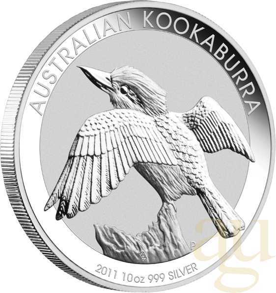 10 Unzen Silbermünze Australien Kookaburra 2011