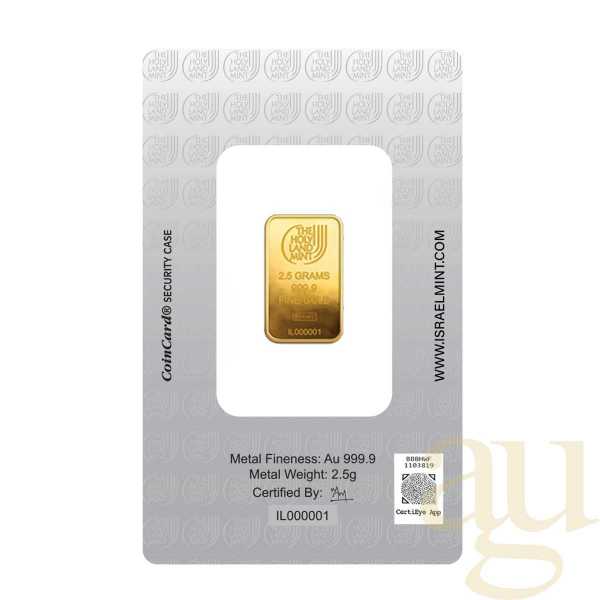 2,5 Gramm Goldbarren The Holy Land Mint - Dove of Peace