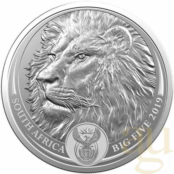 1 Unze Silbermünze Südafrika Big Five Löwe 2019