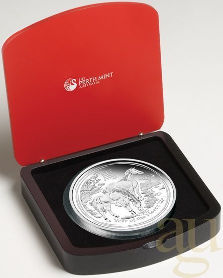 1 Kilogramm Silbermünze Australien Lunar II Pferd 2014 polierte Platte