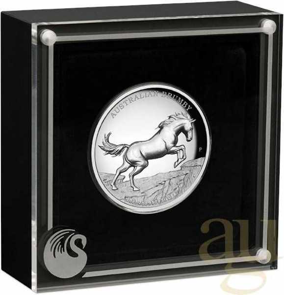 2 Unzen Silbermünze Australien Brumby 2021 - High Relief - polierte Platte