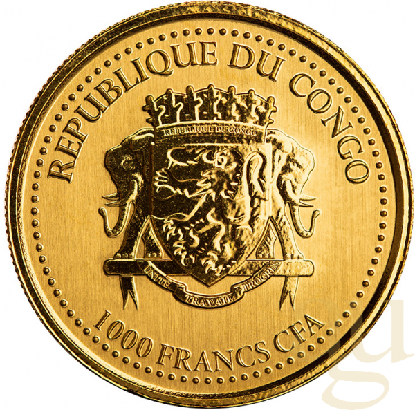 1/10 Unze Goldmünze Kongo Gorilla 2022