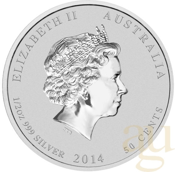 1/2 Unze Silbermünze Australien Lunar II Pferd 2014
