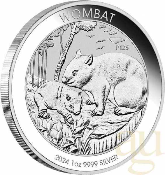 1 Unze Silbermünze Australien Wombat 2024