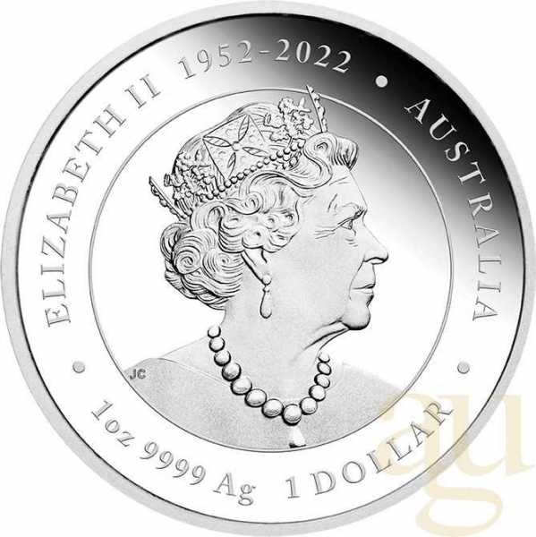 1 Unze Silbermünze Australien Lunar III Drache 2024 - polierte platte - coloriert