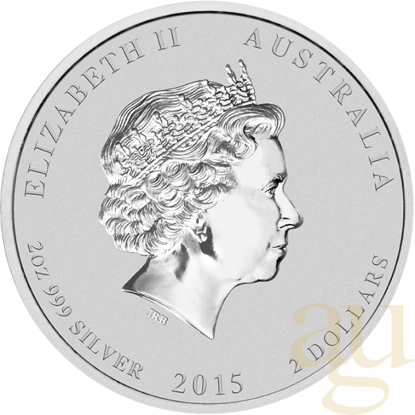 2 Unzen Silbermünze Australien Lunar II Ziege 2015