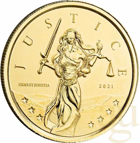 1/10 Unze Goldmünze Gibraltar Lady Justice 2021