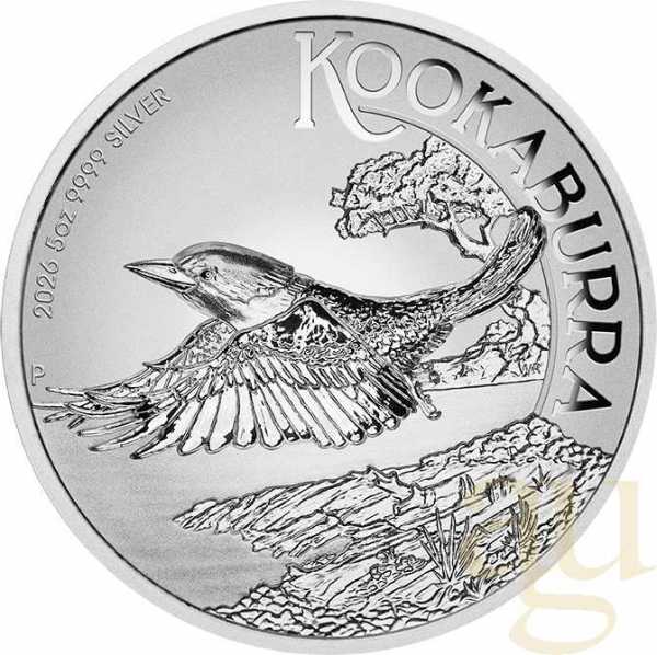 5 Unzen Silbermünze Australien Kookaburra 2026 - Incused Coin