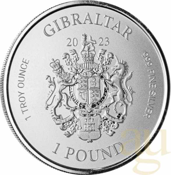 1 Unze Silbermünze Gibraltar War Elephant 2023