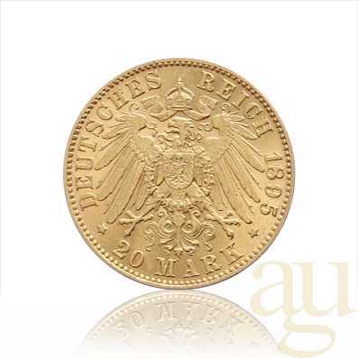 20 Mark Goldmünze Albert König von Sachsen