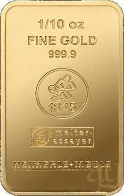 1/10 Unze Goldbarren Heimerle + Meule