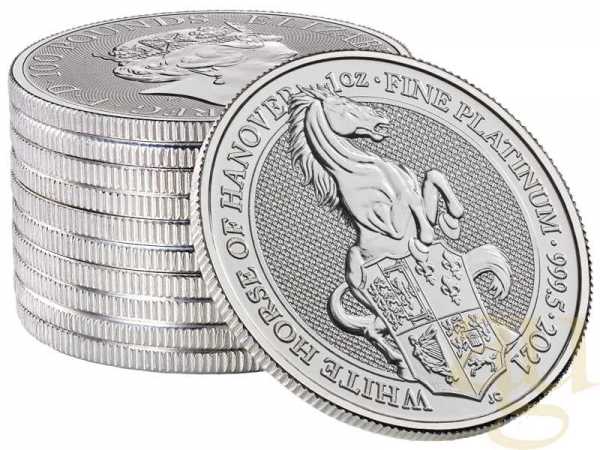 1 Unze Platinmünze Queens Beasts White Horse 2021