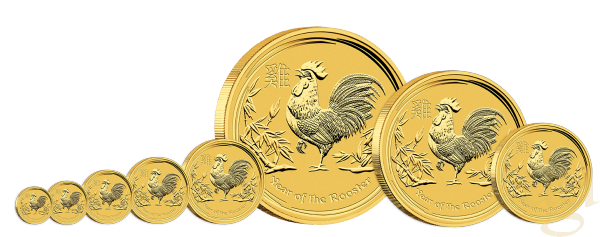 1/4 Unze Goldmünze Australien Lunar II Hahn 2017