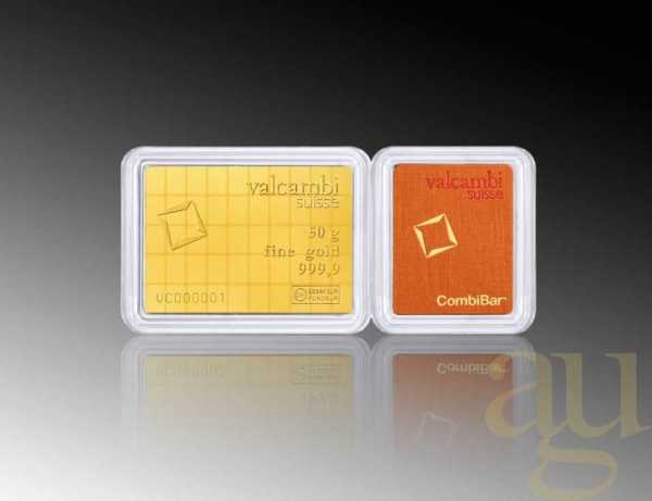 50 x 1g Gold Combibarren / Goldtafel / Tafelbarren Valcambi