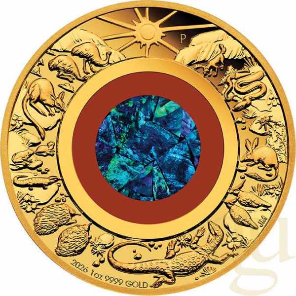 1 Unze Goldmünze Wonders of Australia Opal - The Outback 2026 - polierte Platte
