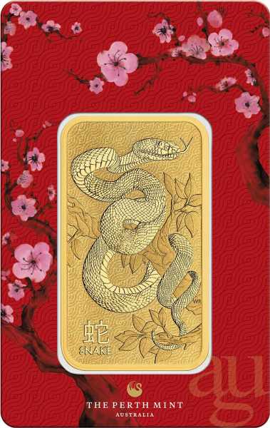 31,1 Gramm Goldbarren Perth Mint - Lunar Schlange