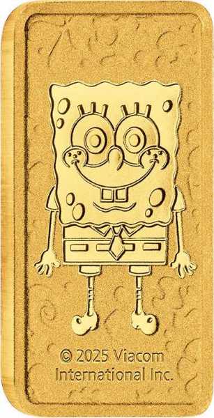 1 Gramm Goldbarren Perth Mint - Spongebob Schwammkopf