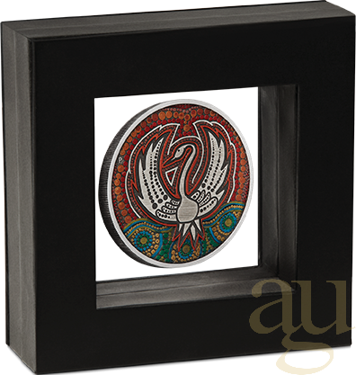 2 Unzen Silbermünze Australien Black Swan Maali 2022 Antik Finish - coloriert