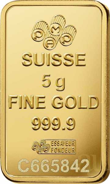 5 Gramm Goldbarren PAMP Fortuna
