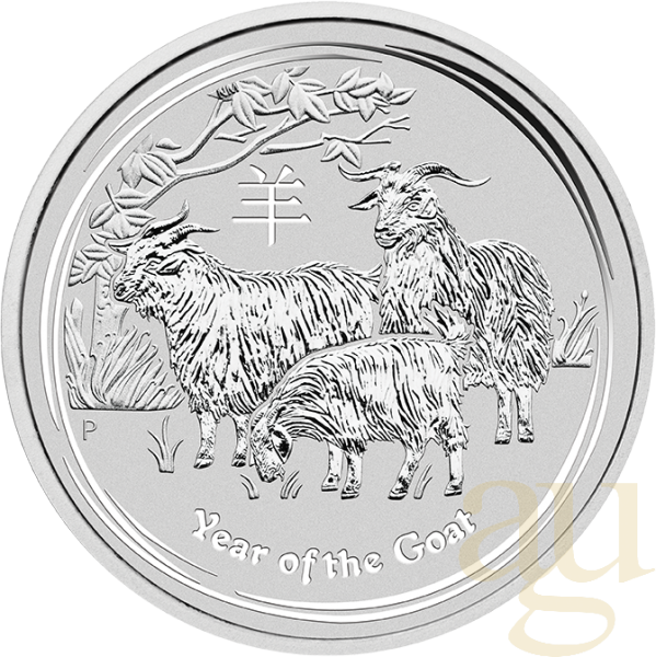 2 Unzen Silbermünze Australien Lunar II Ziege 2015