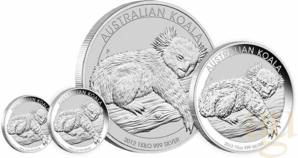 1 Kilogramm Silbermünze Australien Koala 2012